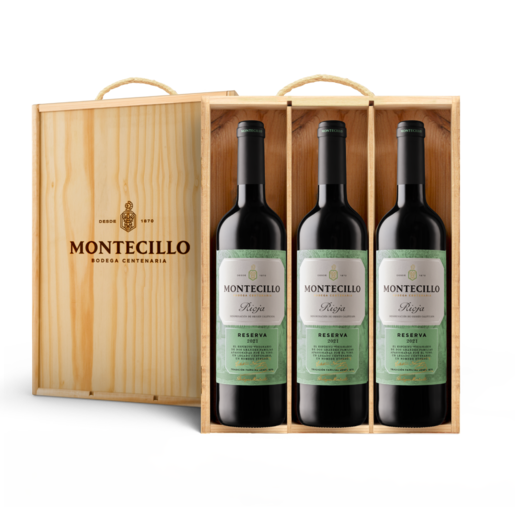Estuche madera Montecillo Reserva 2021 Estuche madera Montecillo Reserva 2021