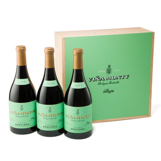 Estuche de 3 botellas Viña Monty Graciano 2019